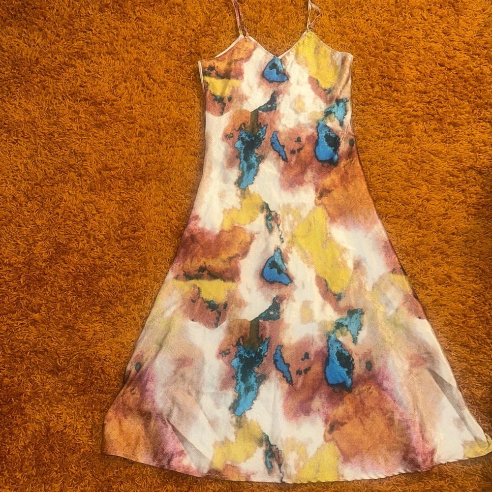 Size L satin Summer/Fall dress.